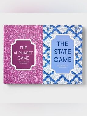 Roller Rabbit 2pc Card Game Set - Pink & Light Blue Paisley